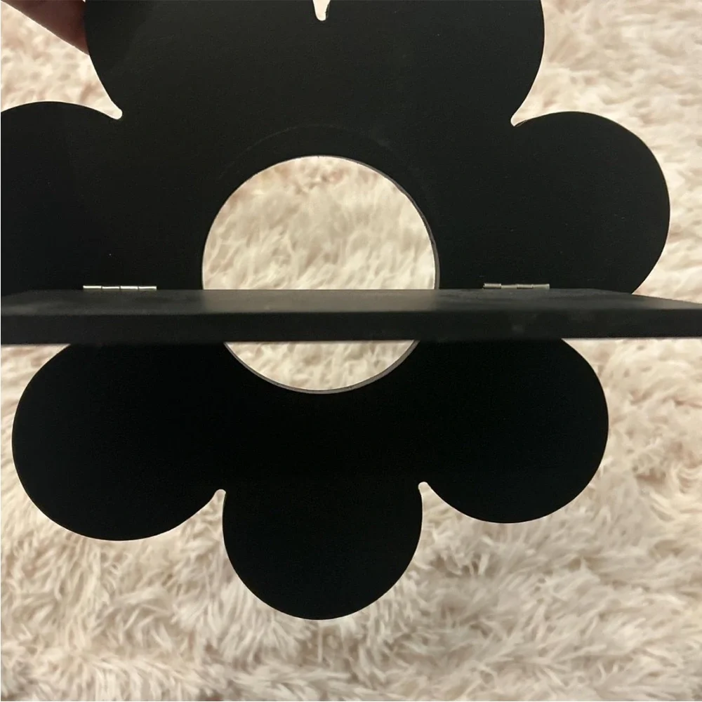 Chic Black Floral Wall Display Shelf